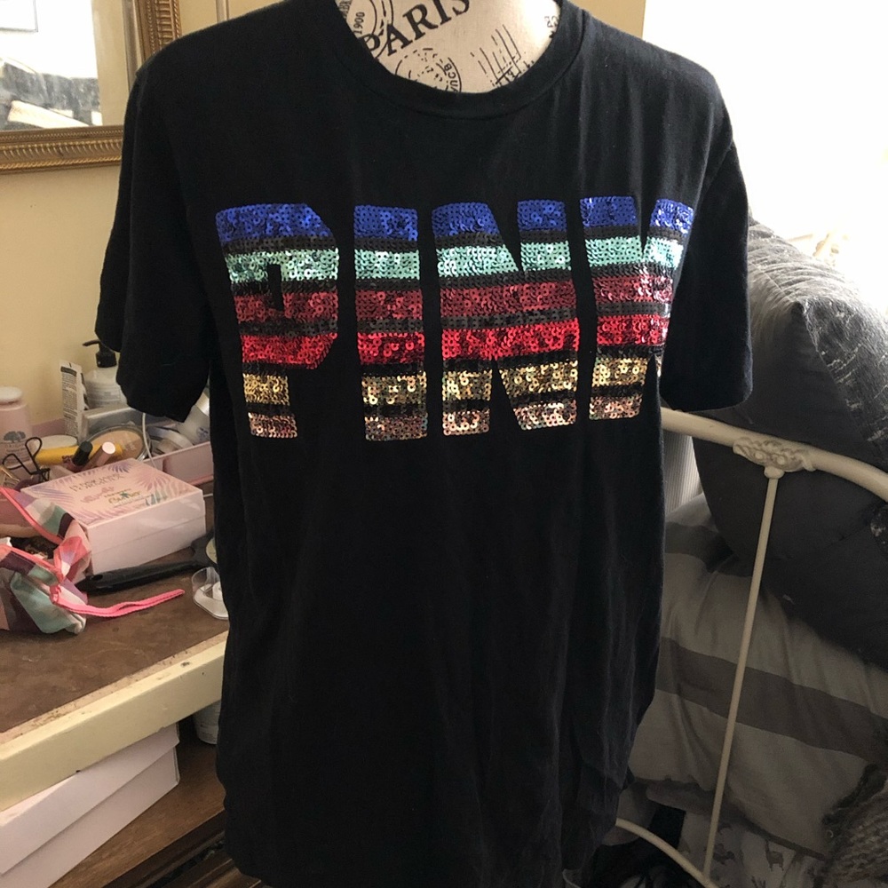 Sequin PINK tee